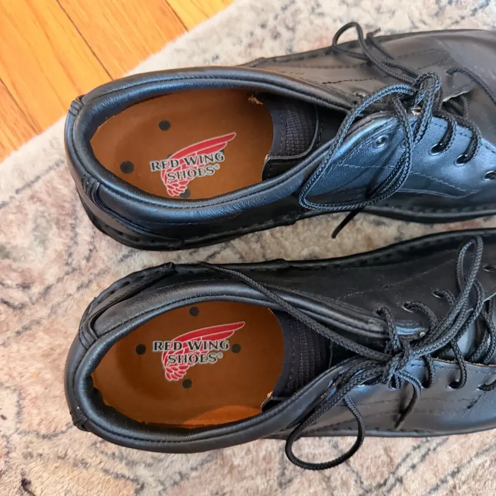 Red Wings 6703 Men's Safety Toe Oxford Black Leather Shoes SZ 10.5 Work Shoes